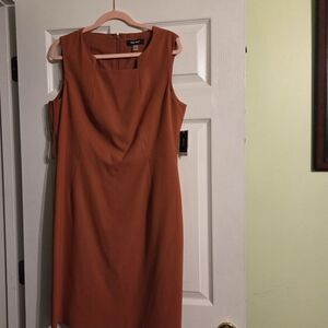 NWT Nine West Burnt Orange Midi Dress